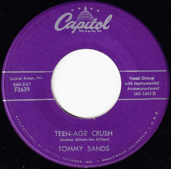 Tommy Sands : Teen-Age Crush / Hep Dee Hootie (7", Single, Scr)