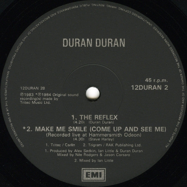 Duran Duran : The Reflex (Dance Mix) (12", Single)