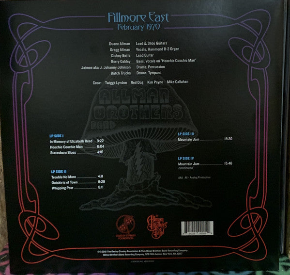 The Allman Brothers Band : Fillmore East, February 1970 (2xLP, Album, Gat)