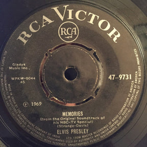 Elvis Presley : Charro / Memories (7")