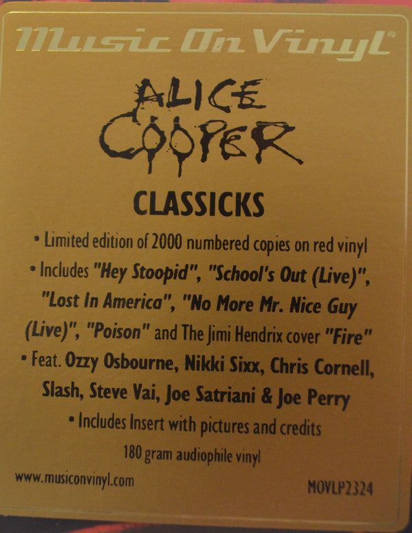 Alice Cooper (2) : Classicks (2xLP, Comp, Ltd, Num, RE, Red)