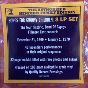 Jimi Hendrix : Songs For Groovy Children (The Fillmore East Concerts) (8xLP, Album + Box)