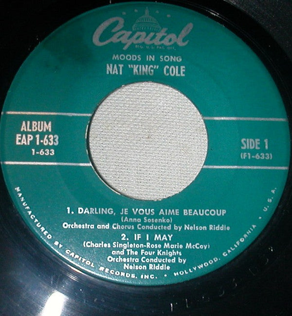 Nat King Cole : Moods In Song (7", EP)
