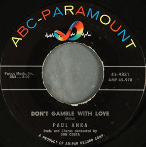 Paul Anka : Diana / Don't Gamble With Love (7", Single)