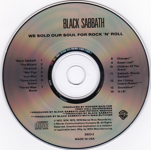 Black Sabbath : We Sold Our Soul For Rock 'N' Roll (CD, Comp, RE)