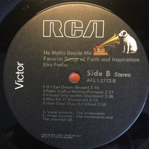 Elvis Presley : He Walks Beside Me, Favorite Songs Of Faith And Inspiration (LP, Comp, RE, Ind)