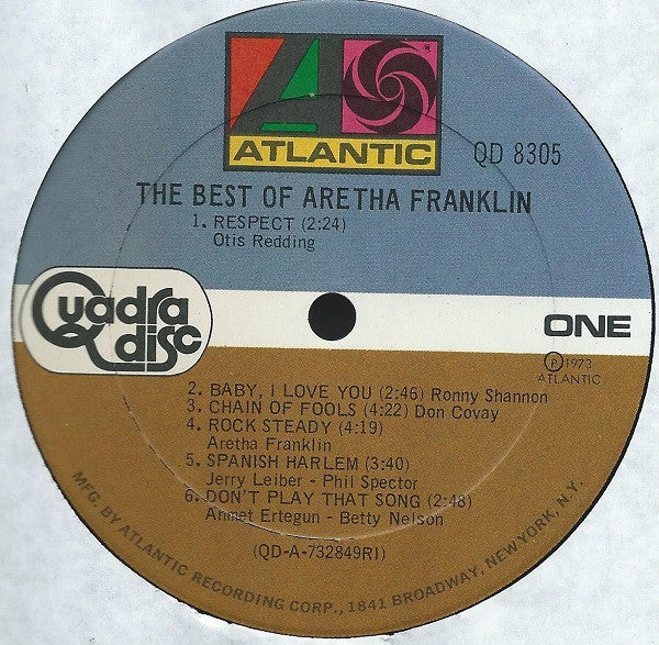 Aretha Franklin : The Best Of Aretha Franklin (LP, Comp, Quad, RI )