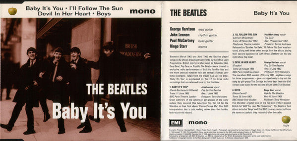 The Beatles : Baby It's You (CD, EP, Single, Mono, RM)