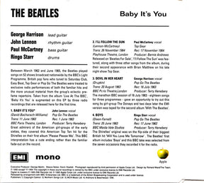 The Beatles : Baby It's You (CD, EP, Single, Mono, RM)