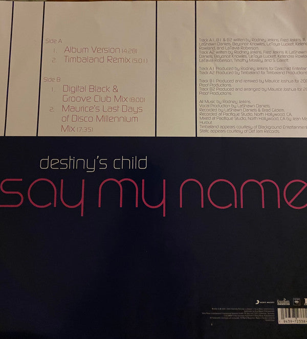 Destiny's Child : Say My Name  (12", Ltd, Pic, Rec)