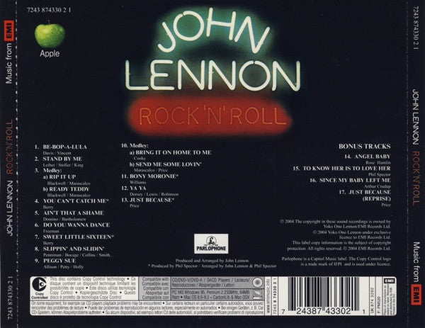 John Lennon : Rock 'N' Roll (CD, Album, Copy Prot., RE, RM)