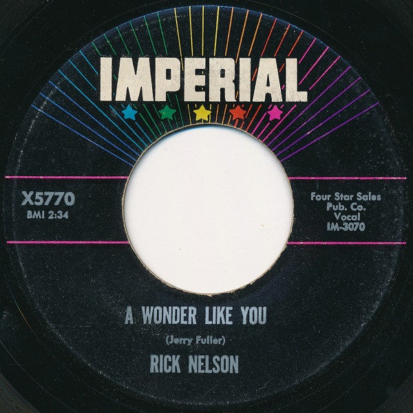 Ricky Nelson (2) : A Wonder LIke You / Everlovin' (7", Single)