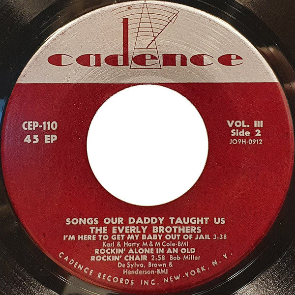 Everly Brothers : Songs Our Daddy Taught Us Volume 3 (7", EP)