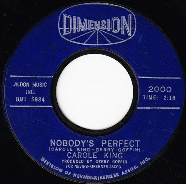 Carole King : It Might As Well Rain Until September / Nobody's Perfect (7", Single, Styrene)