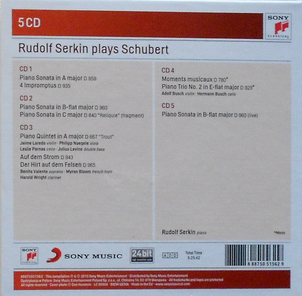Franz Schubert, Rudolf Serkin : Rudolf Serkin Plays Schubert (5xCD, Comp)