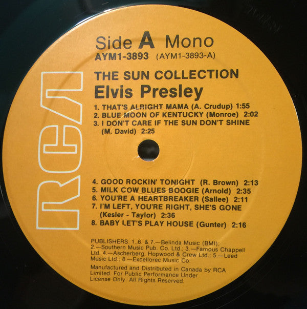 Elvis Presley : The Sun Collection (LP, Comp, Mono, RE)