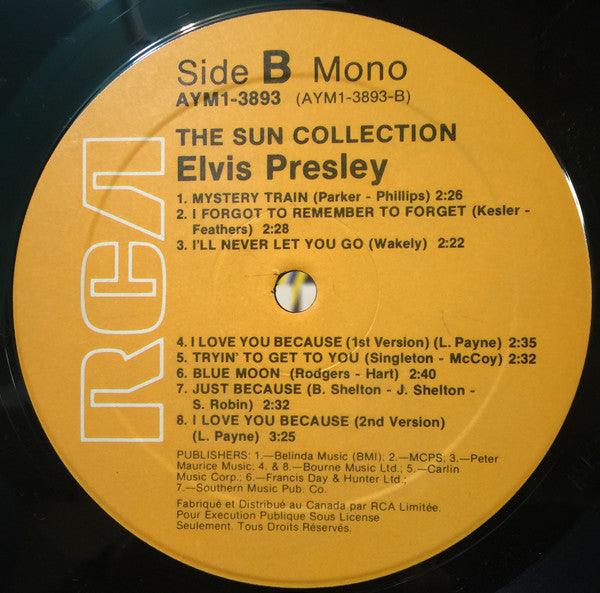 Elvis Presley : The Sun Collection (LP, Comp, Mono, RE)