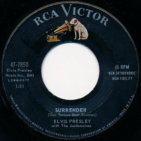 Elvis Presley : Surrender / Lonely Man (7", Single, Mono, Ind)