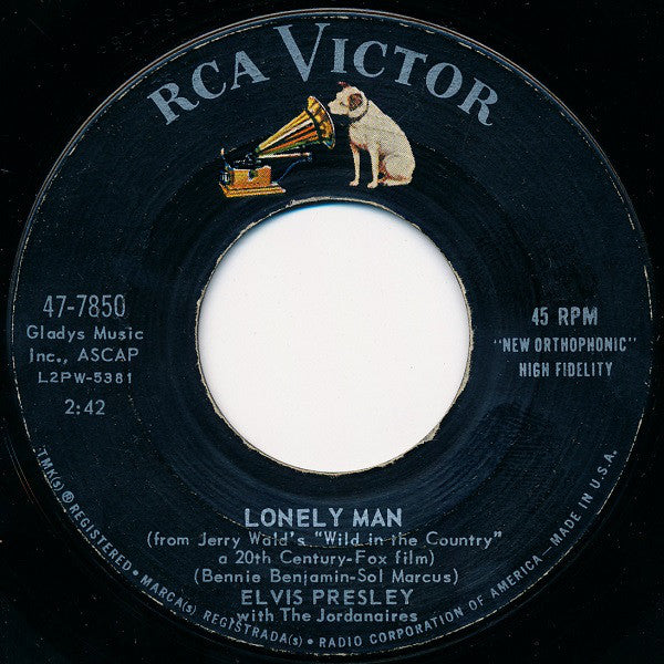 Elvis Presley : Surrender / Lonely Man (7", Single, Mono, Ind)