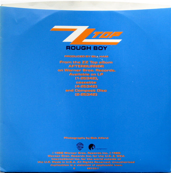 ZZ Top : Rough Boy (7", Single, Styrene)