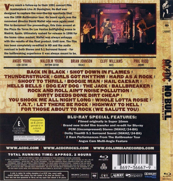 AC/DC : No Bull (The Directors Cut) (Blu-ray, Multichannel)