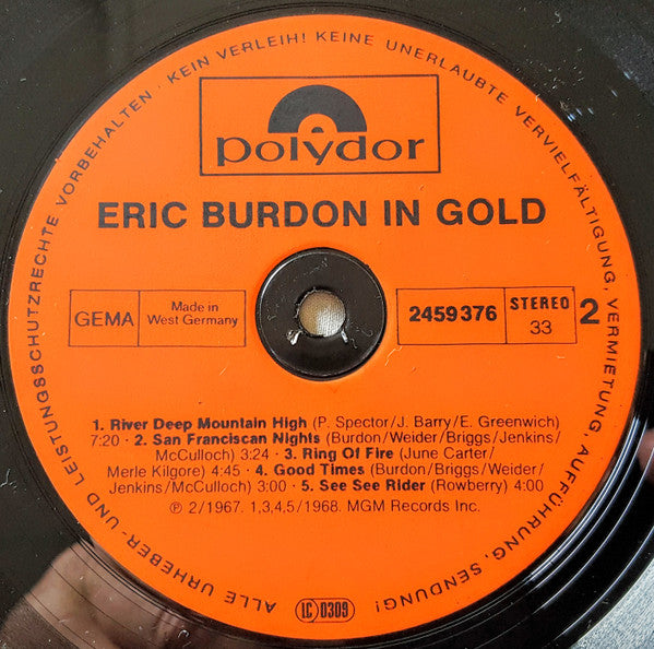 Eric Burdon : In Gold (LP, Comp, S/Edition)