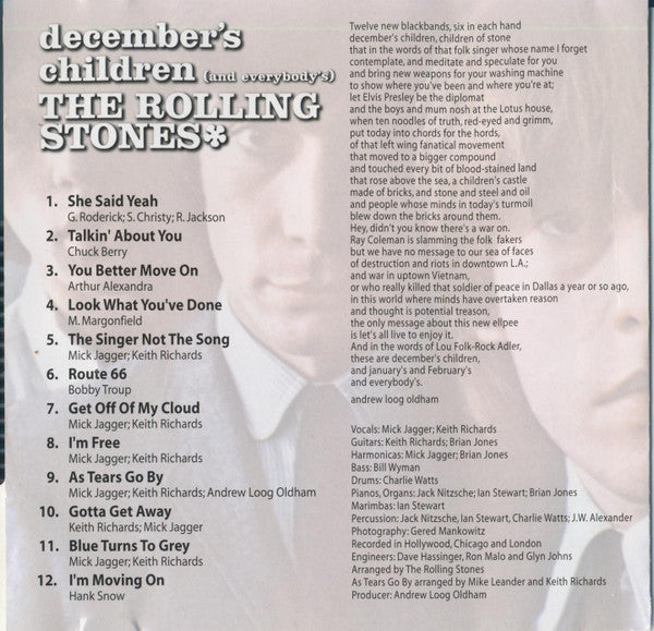 The Rolling Stones : December's Children (And Everybody's) (CD, Album, RE, RM)