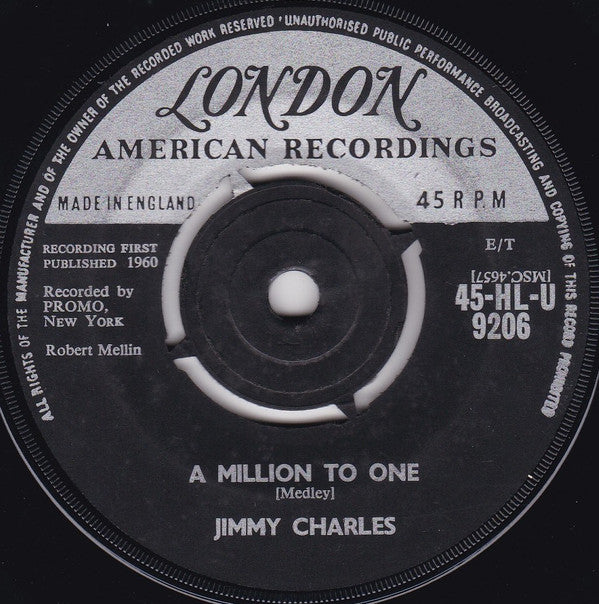 Jimmy Charles : A Million To One (7", Single)