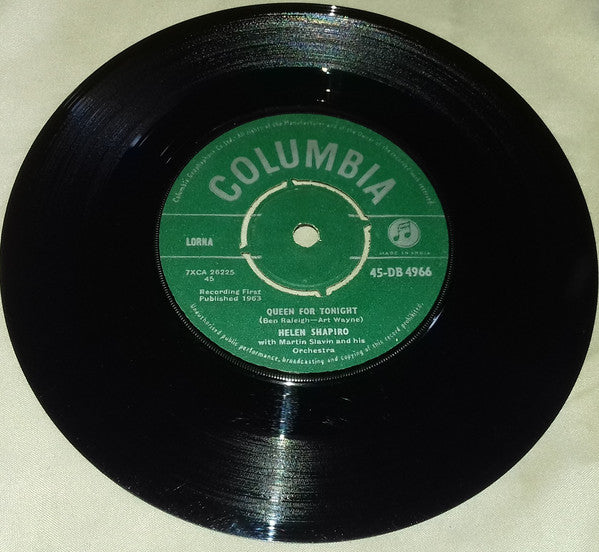 Helen Shapiro ,with  Martin Slavin And His Orchestra : Queen For Tonight (7", Single)
