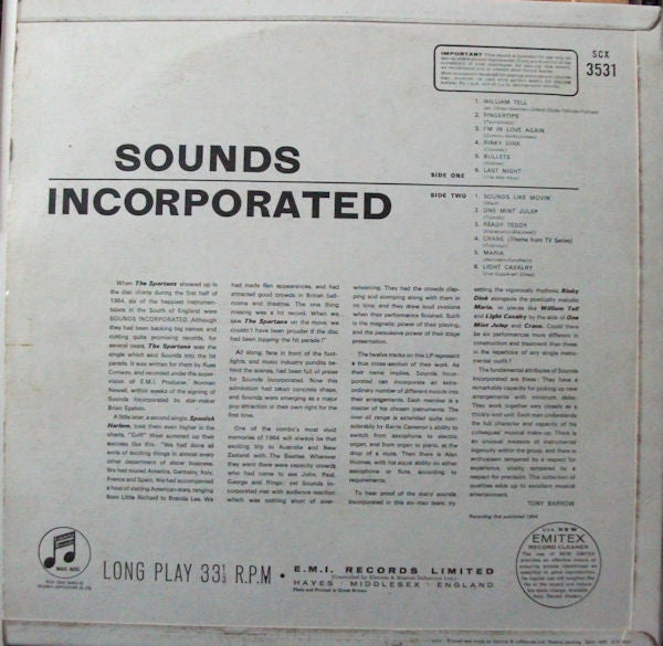 Sounds Incorporated : Sounds Incorporated (LP, Album)