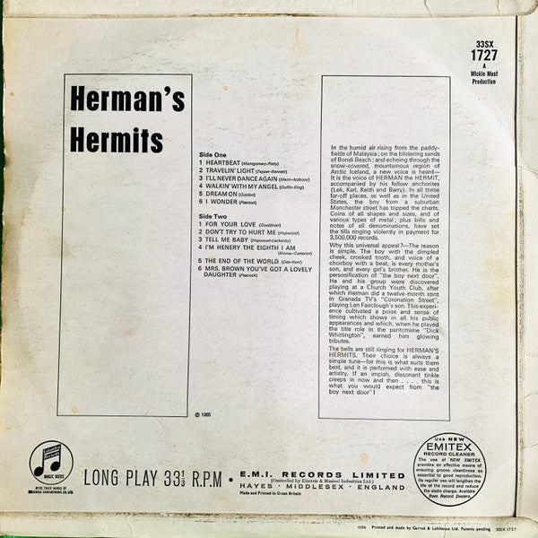 Herman's Hermits : Herman's Hermits (LP, Album, Mono)