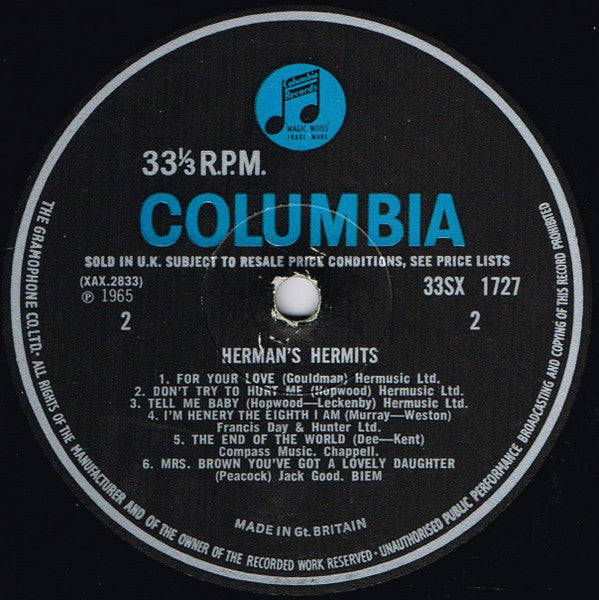 Herman's Hermits : Herman's Hermits (LP, Album, Mono)
