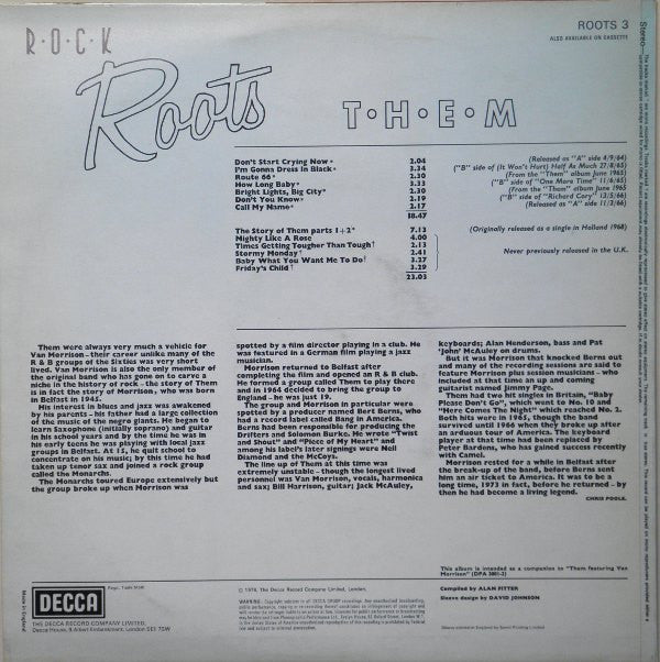 Them (3) : Rock Roots (LP, Comp)