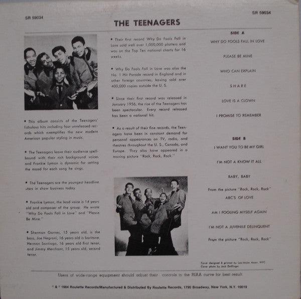 Frankie Lymon & The Teenagers : The Teenagers Featuring Frankie Lymon (LP, Album, RE, Hau)