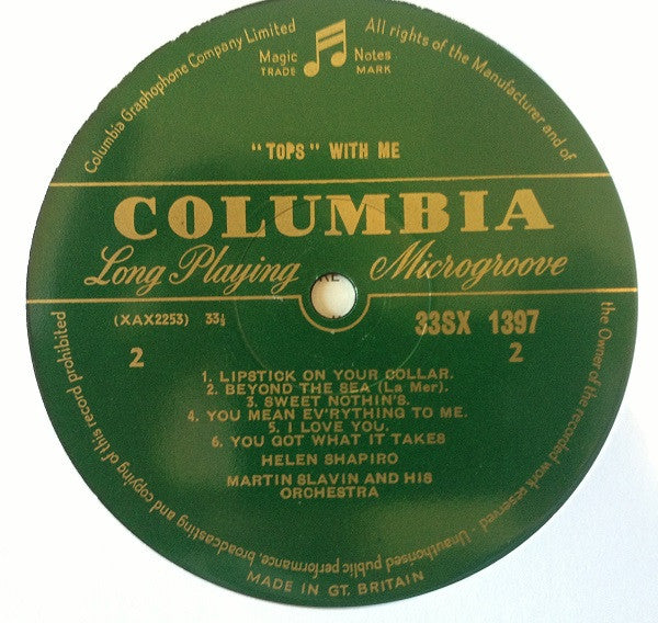 Helen Shapiro : 'Tops' With Me (LP, Album, Mono)