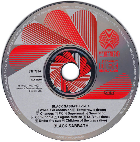 Black Sabbath : Vol 4 (CD, Album, RE)