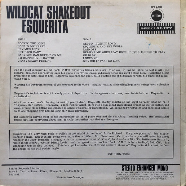 Esquerita : Wildcat Shakeout (LP, Comp)