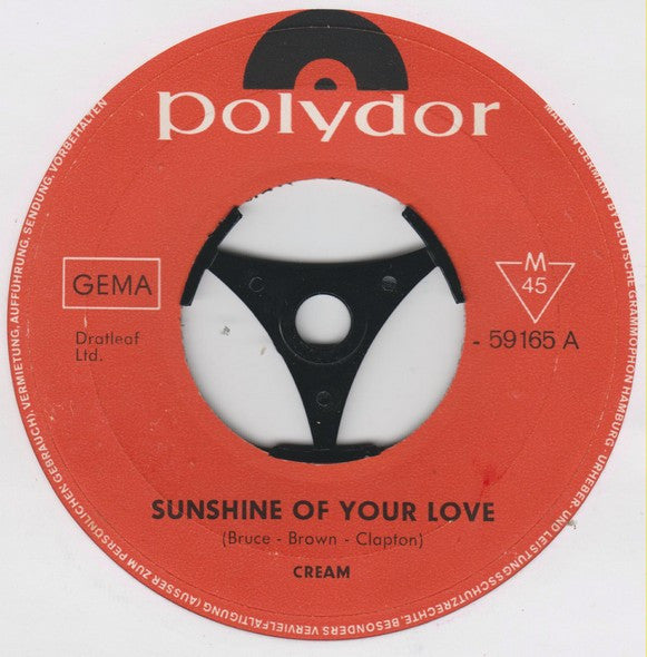 Cream (2) : Sunshine Of Your Love / Swlabr (7", Single, Mono)