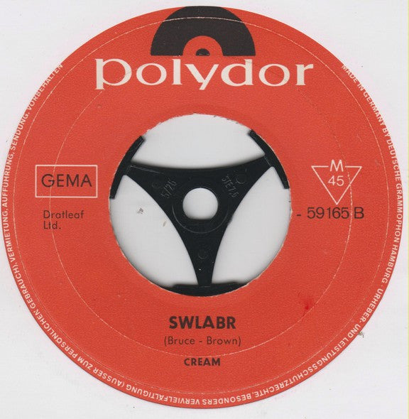 Cream (2) : Sunshine Of Your Love / Swlabr (7", Single, Mono)