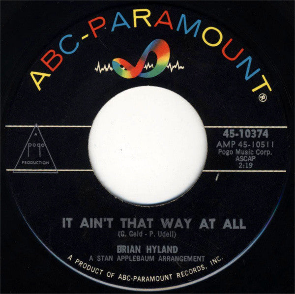 Brian Hyland : It Ain't That Way At All / I May Not Live To See Tomorrow (7")