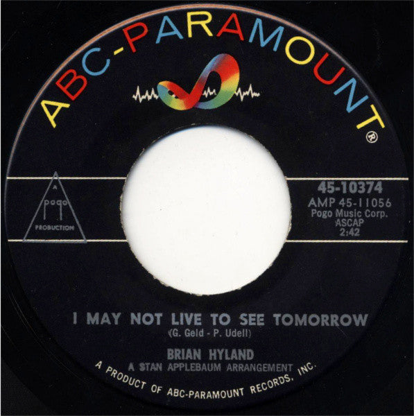 Brian Hyland : It Ain't That Way At All / I May Not Live To See Tomorrow (7")