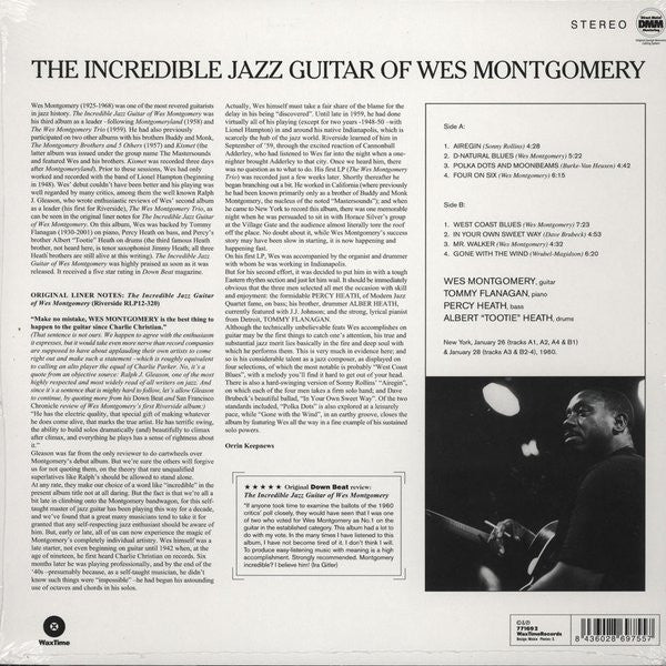 Wes Montgomery : The Incredible Jazz Guitar Of Wes Montgomery (LP, Album, Ltd, RE, RM, 180)