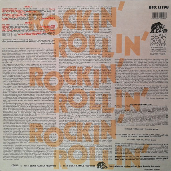 Comp Rollin Sanford Clark : Rockin' Rollin' Vol. 1 (LP, Comp)