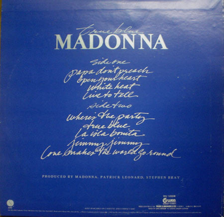 Madonna : True Blue (LP, Album, Cle)
