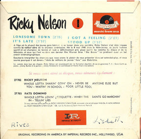 Ricky Nelson (2) : 1 - Lonesome Town (7", EP)