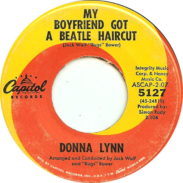 Donna Lynn : My Boyfriend Got A Beatle Haircut (7", Single, Scr)