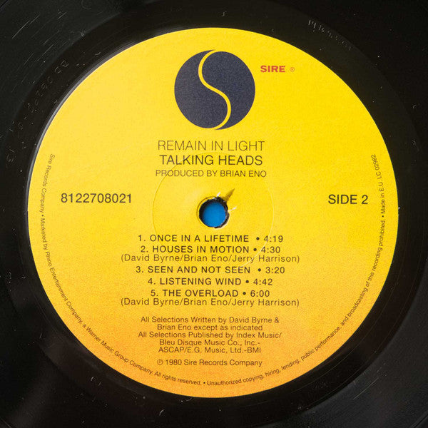 Talking Heads : Remain In Light (LP, Album, RE, 180)