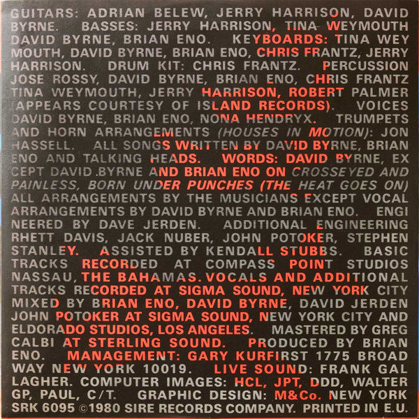 Talking Heads : Remain In Light (LP, Album, RE, 180)