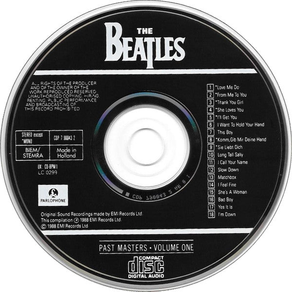 The Beatles : Past Masters • Volume One (CD, Comp, Mono)