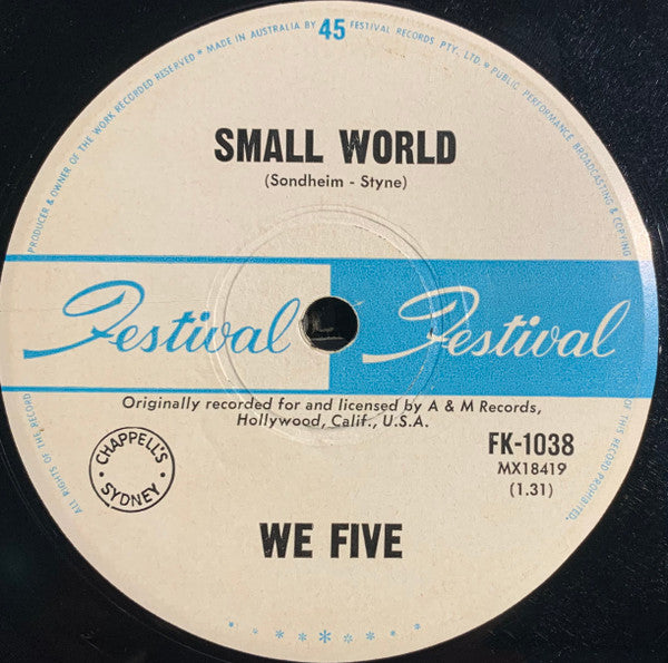 We Five : You Were On My Mind / Small World  (7")